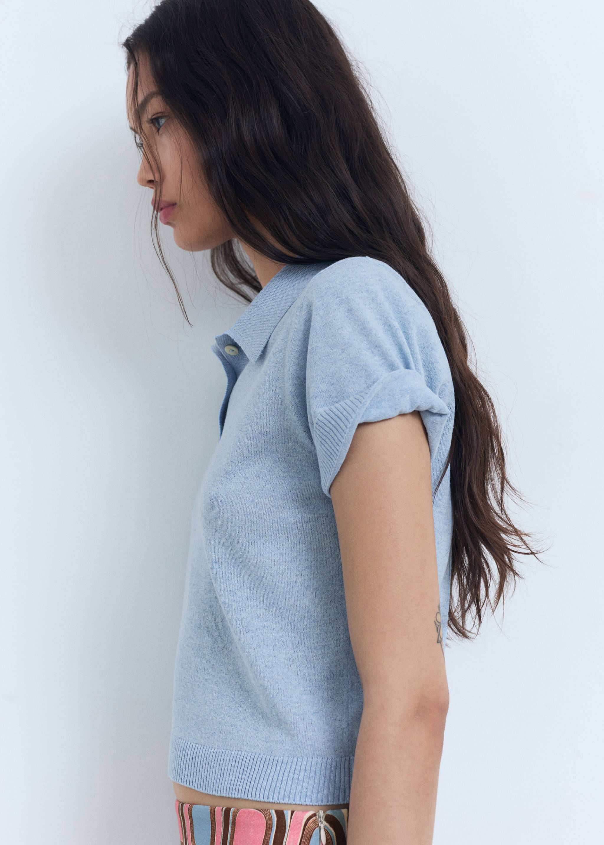 Knitted polo-neck sweater - Details of the article 1