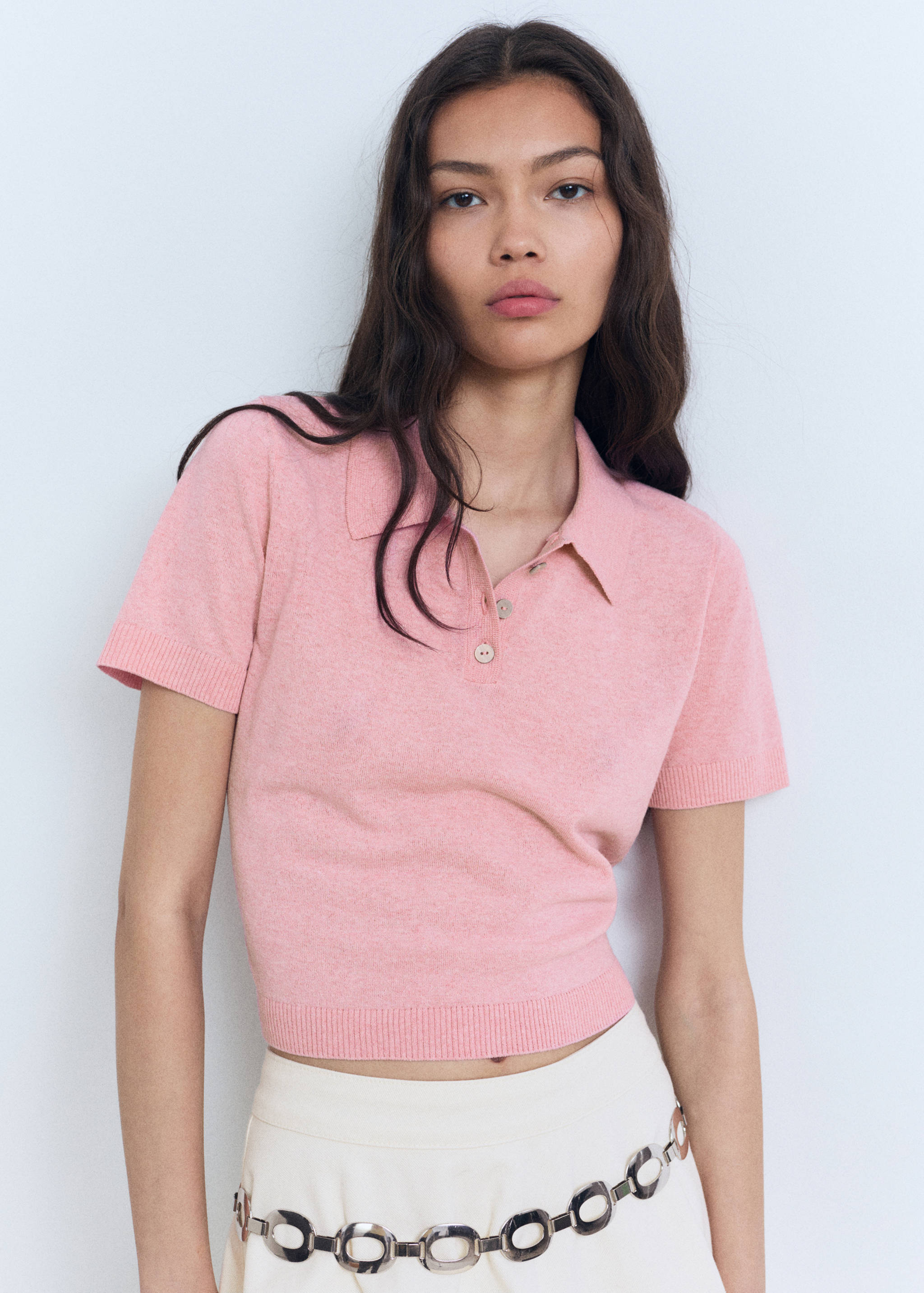 Knitted polo-neck sweater - Medium plane