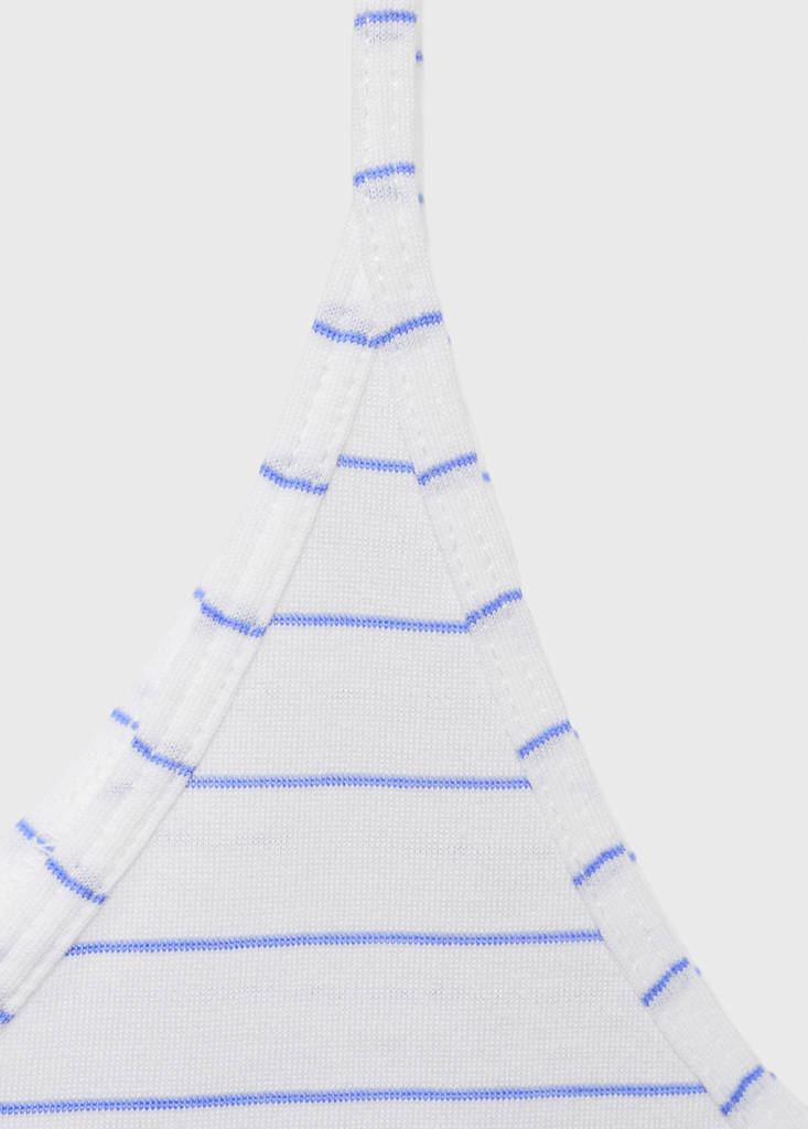 Striped cotton pyjama top — White