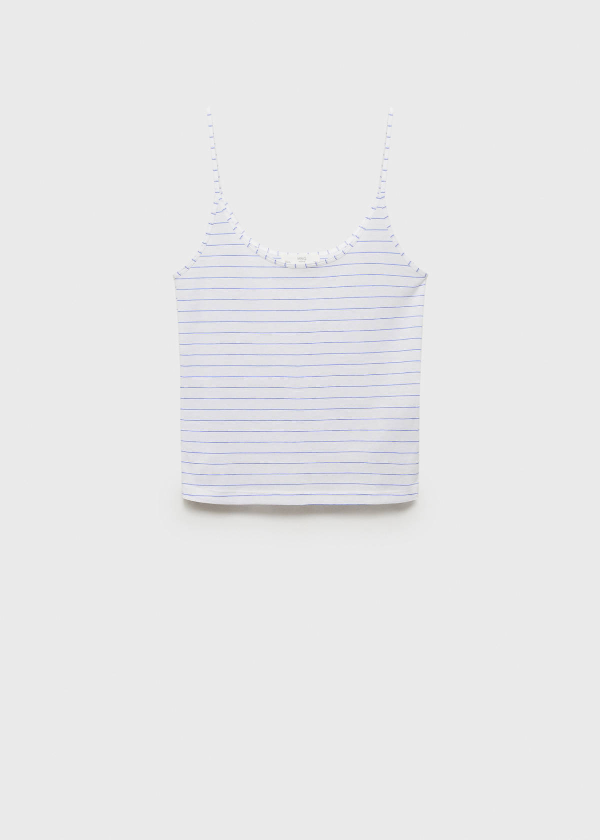 Striped cotton pyjama top — White
