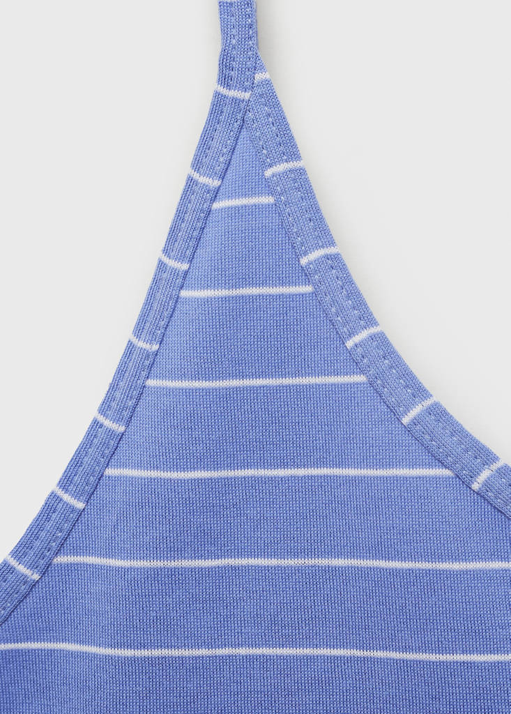Striped cotton pyjama top — Blue
