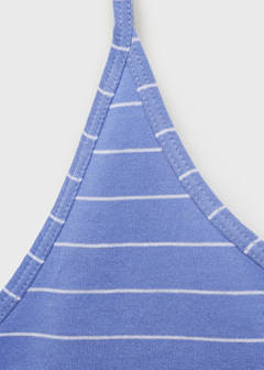 Striped cotton pyjama top — Blue 6