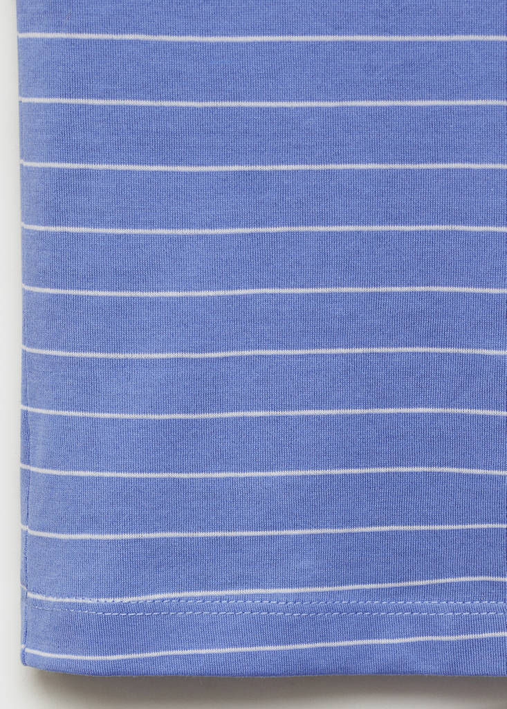 Striped cotton pyjama top — Blue