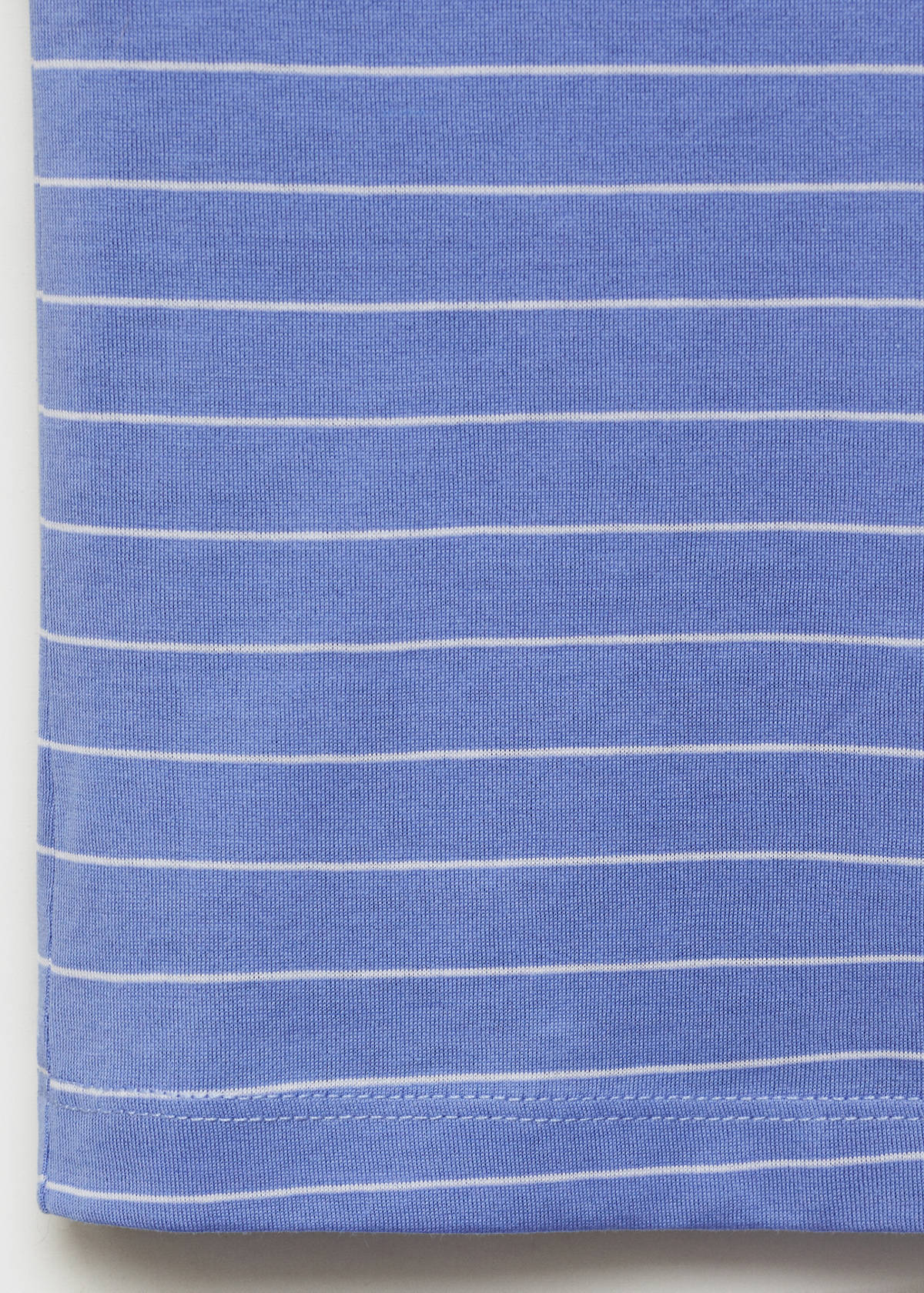 Striped cotton pyjama top — Blue