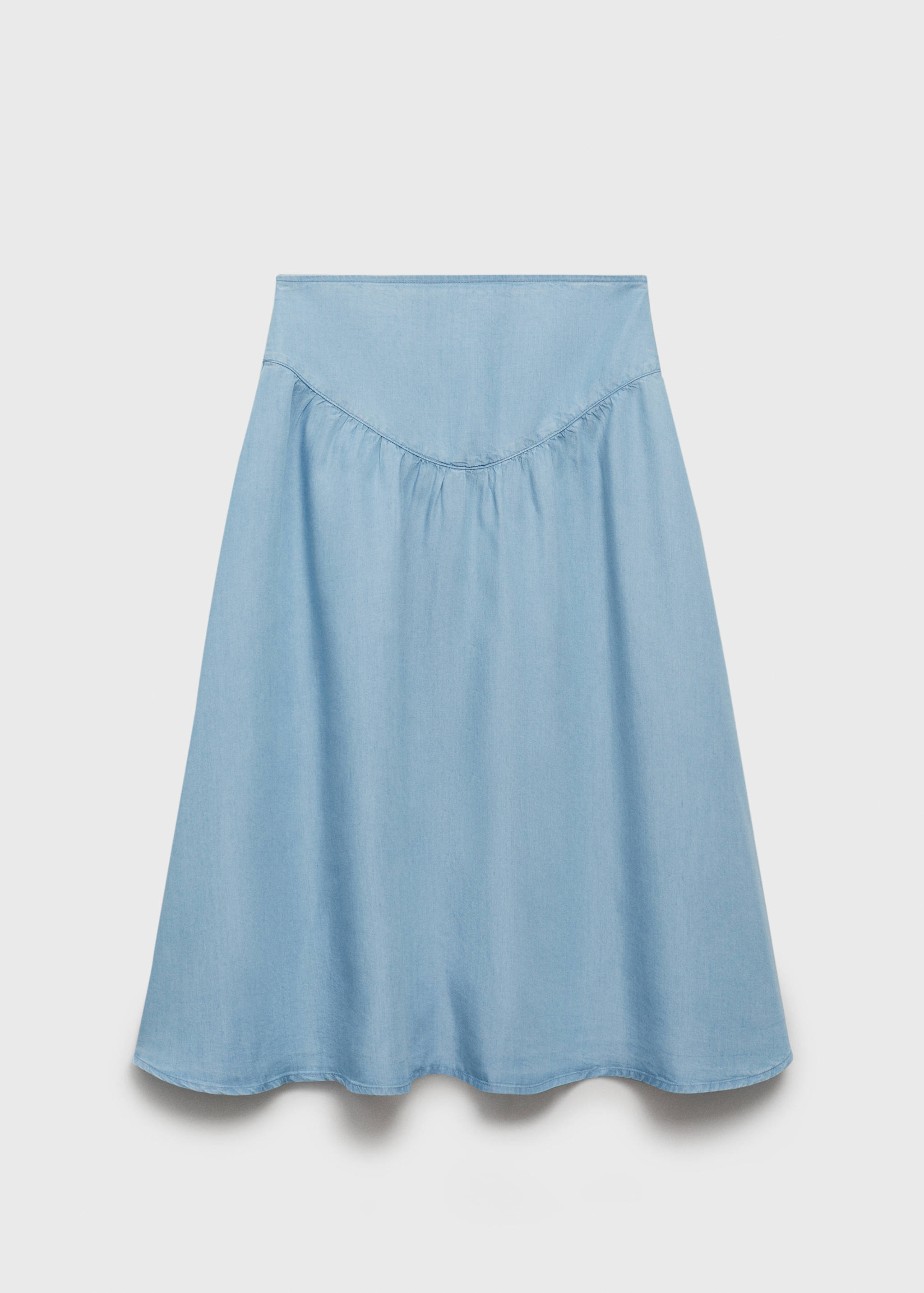 Soft denim midi-skirt with gathered detail - Article without model