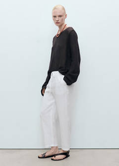 Straight linen-blend trousers — Off White 2