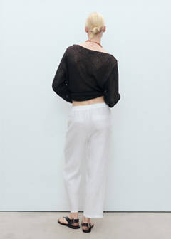 Straight linen-blend trousers — Off White 3