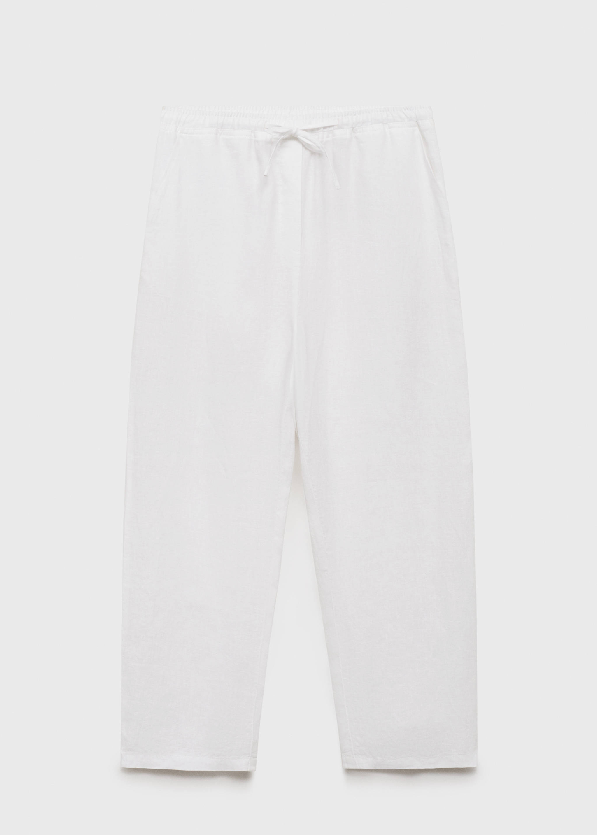 Straight linen-blend trousers - Article without model