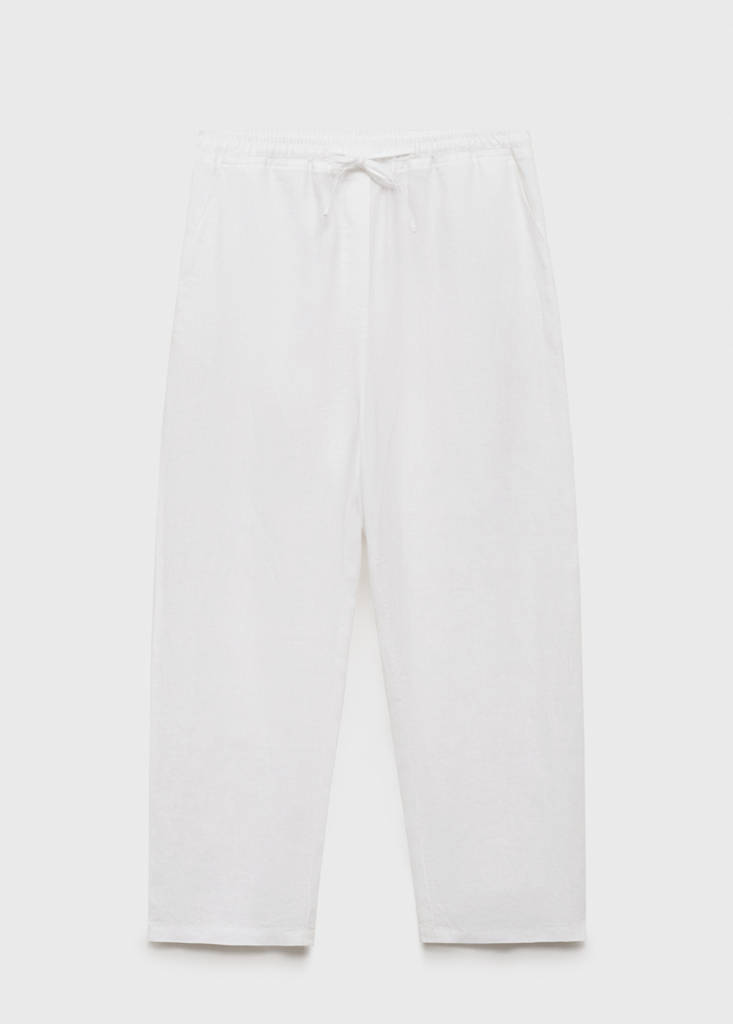 Straight linen-blend trousers — Off White