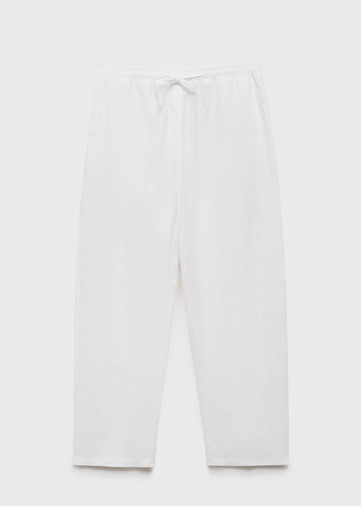 Straight linen-blend trousers — Off White