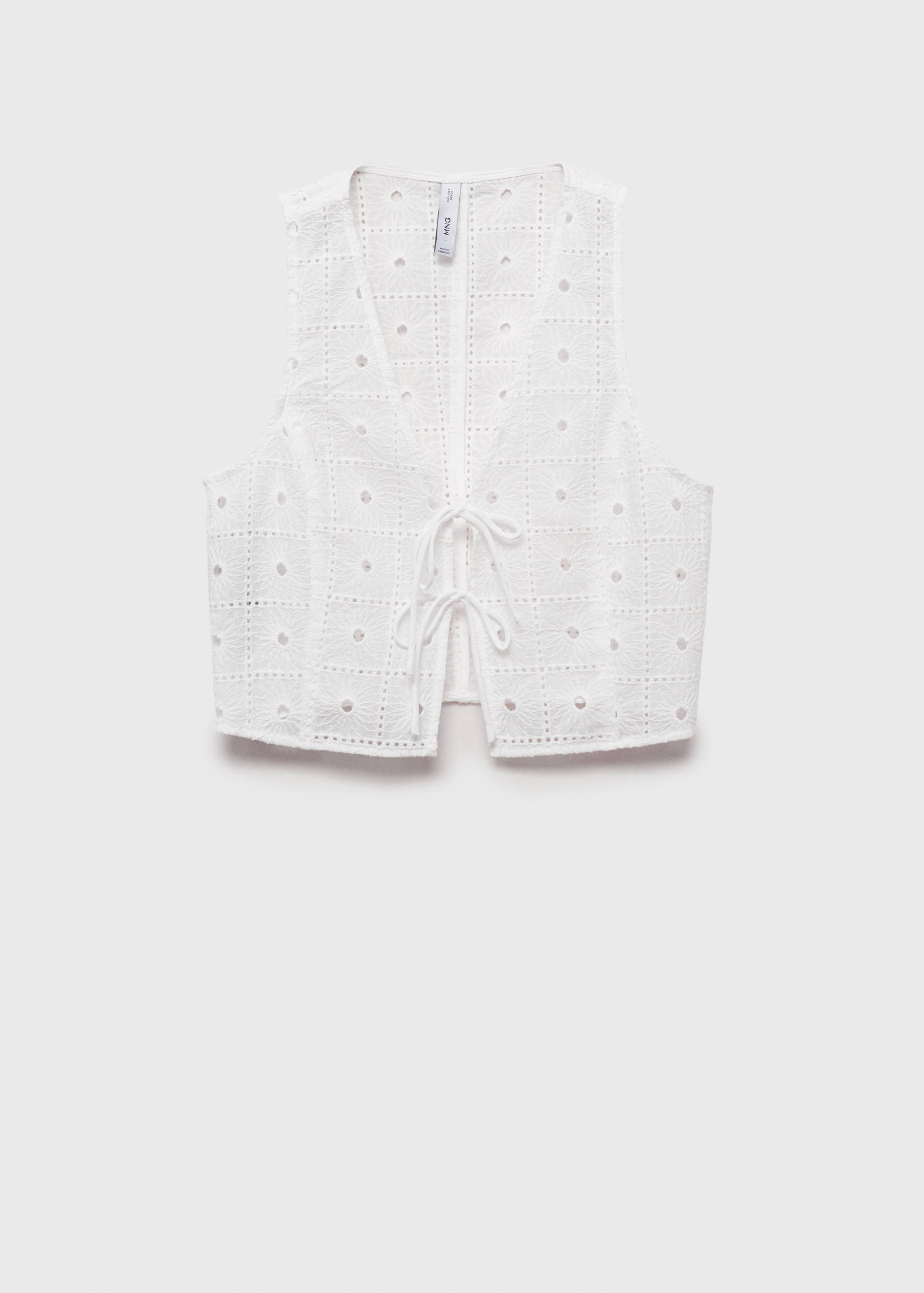 Embroidered cotton waistcoat with bows - Article without model