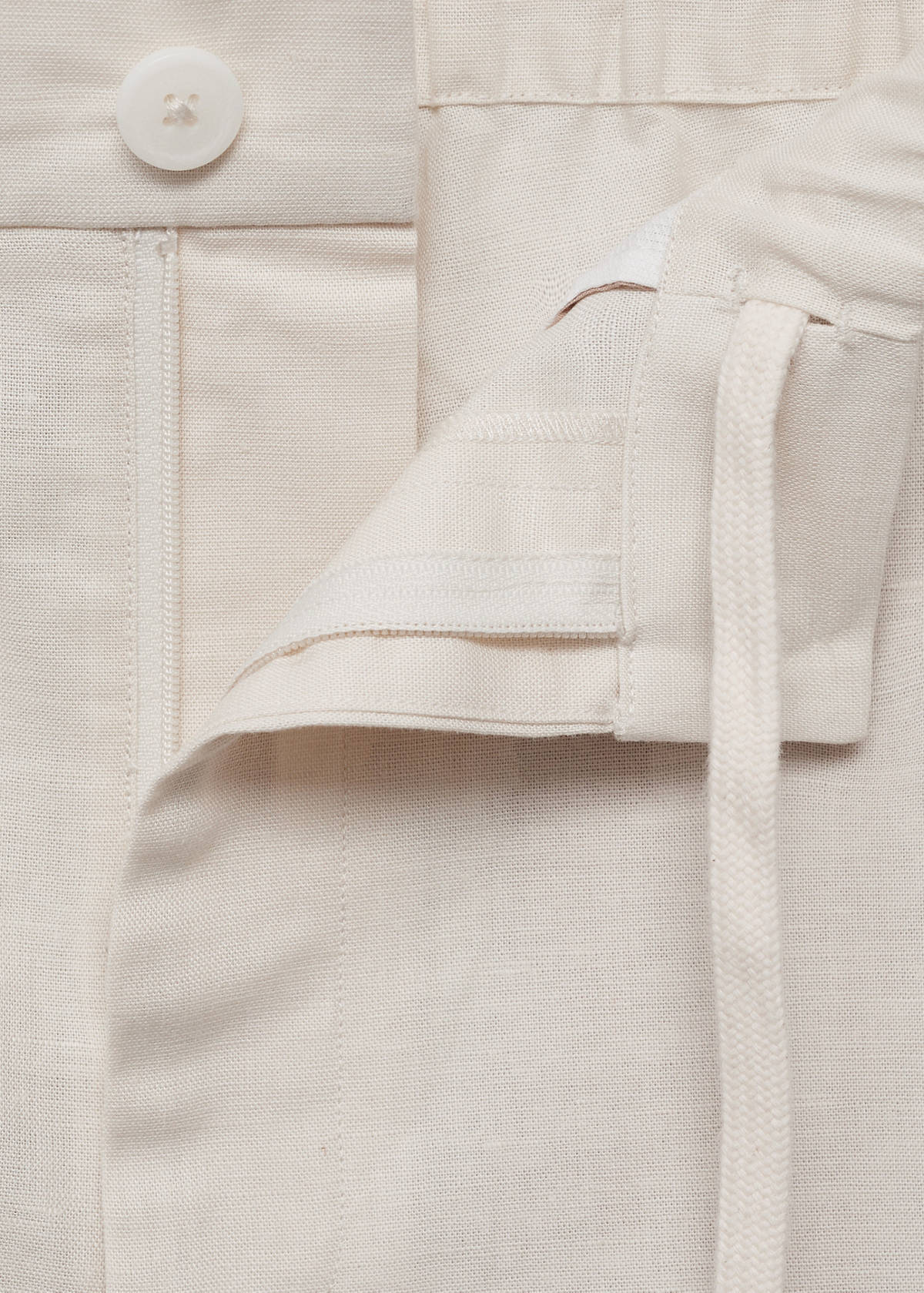 Cotton-linen blend bermuda shorts — Ivory White