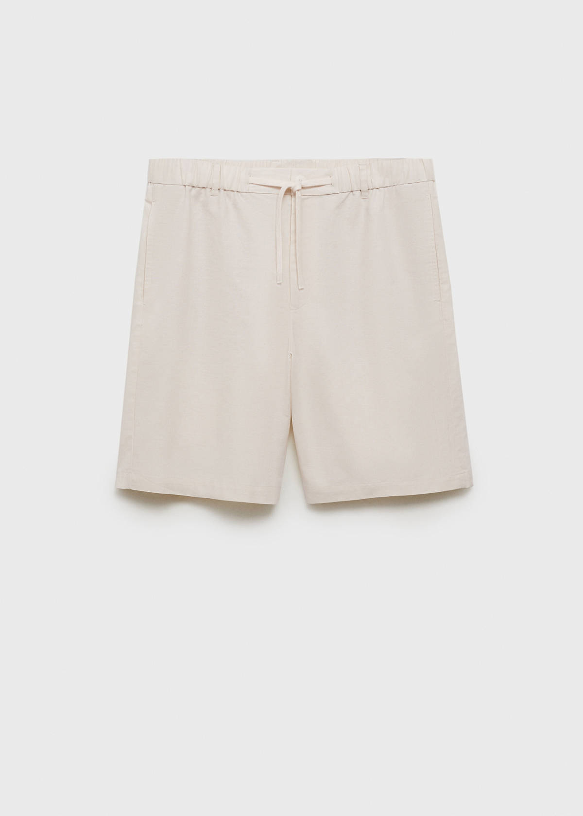 Cotton-linen blend bermuda shorts — Ivory White
