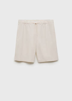 Cotton-linen blend bermuda shorts — Ivory White 7