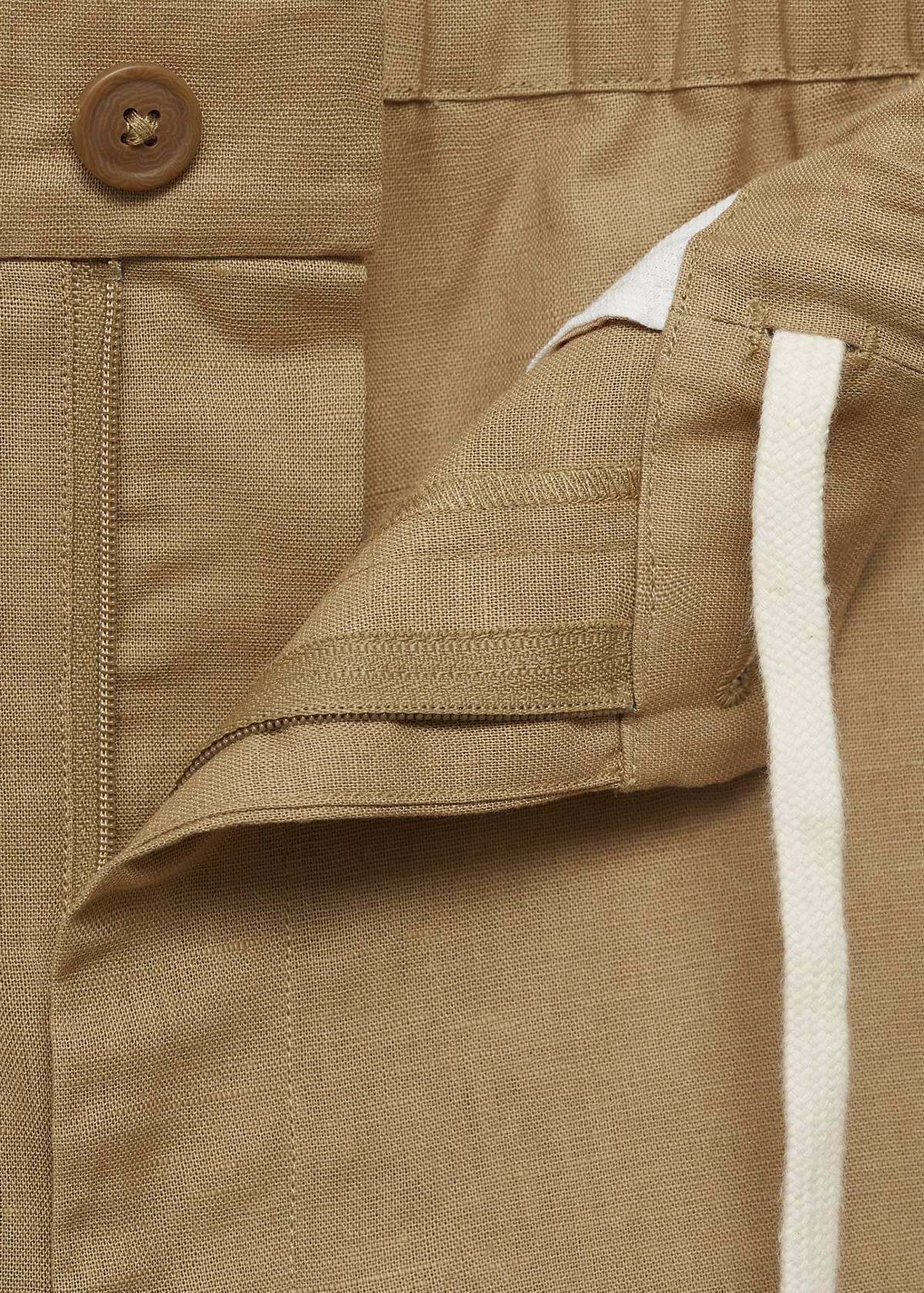 Cotton-linen blend bermuda shorts — Beige