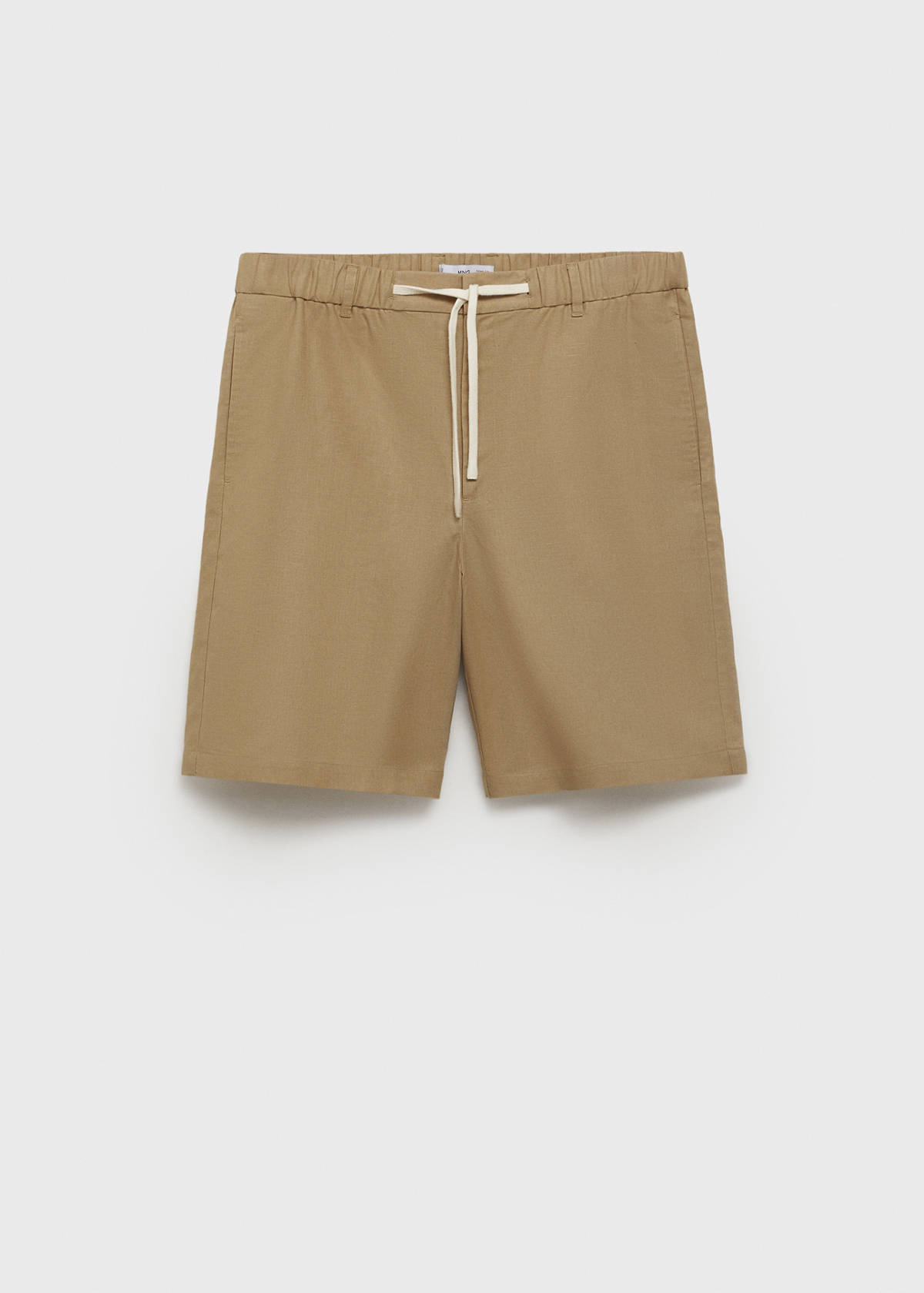 Cotton-linen blend bermuda shorts — Beige