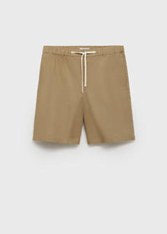 Cotton-linen blend bermuda shorts — Beige 7