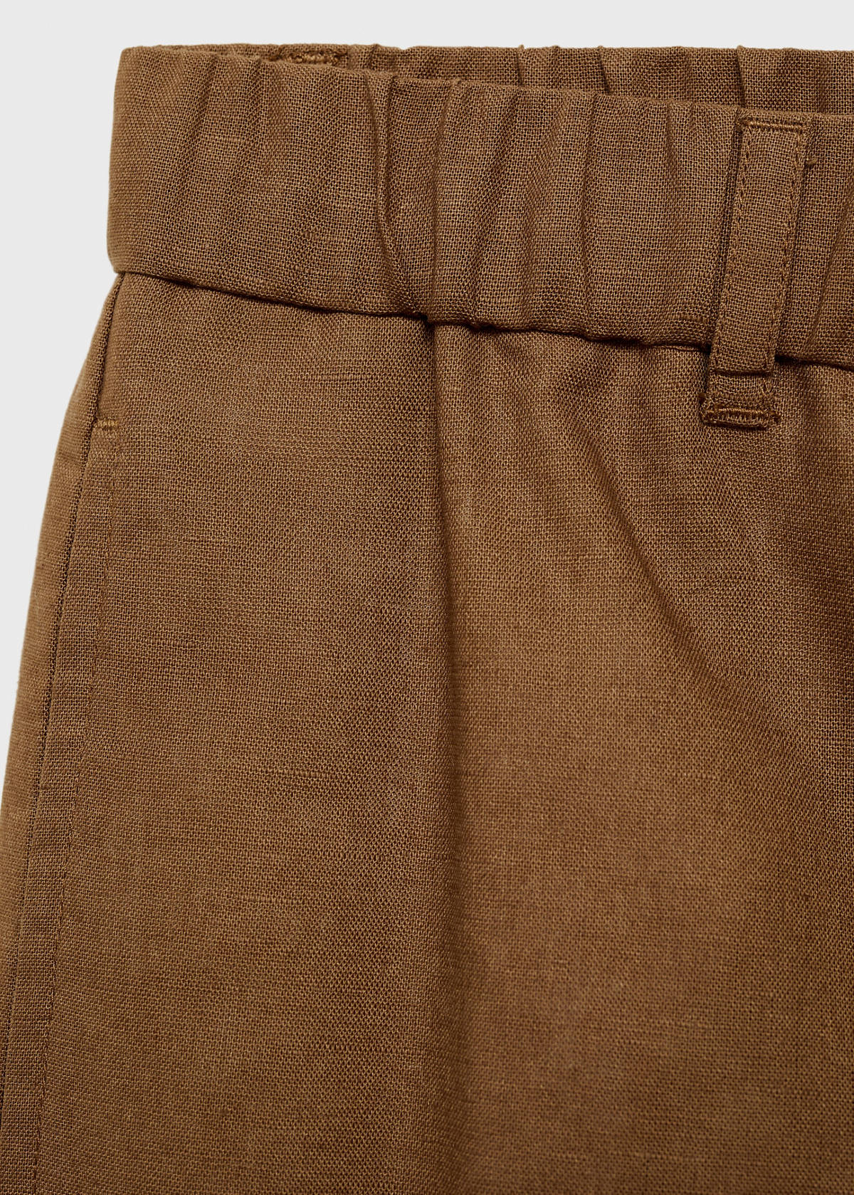 Cotton-linen blend bermuda shorts — Tobacco Brown