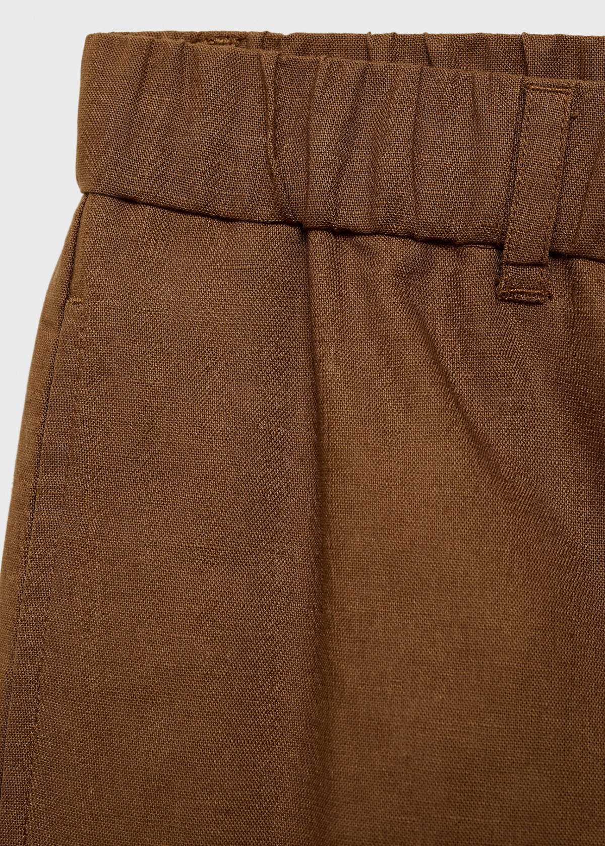 Cotton-linen blend bermuda shorts — Tobacco Brown