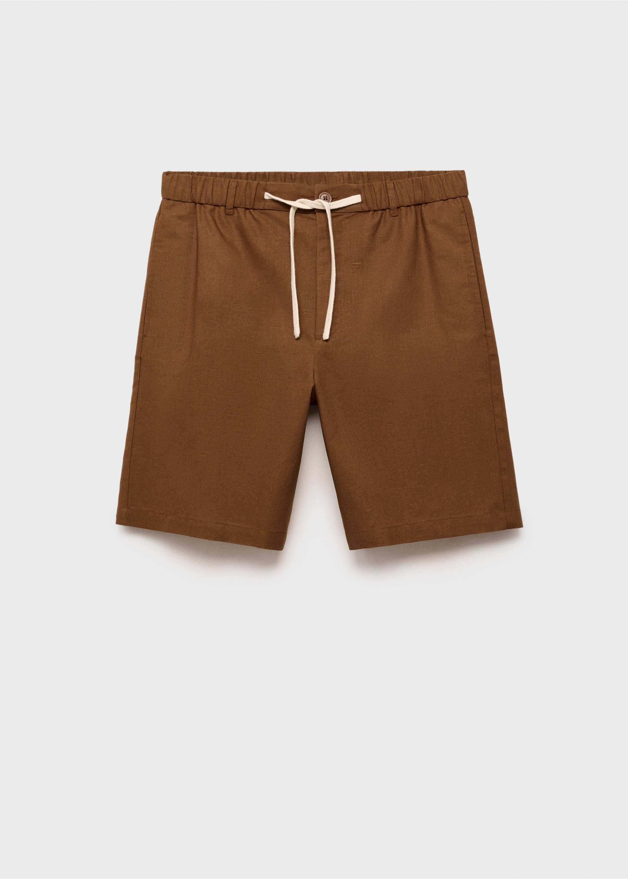 Bermudas mezcla algodón lino - Artículo sin modelo, Marrón tabaco. Ref: 87089204-01.