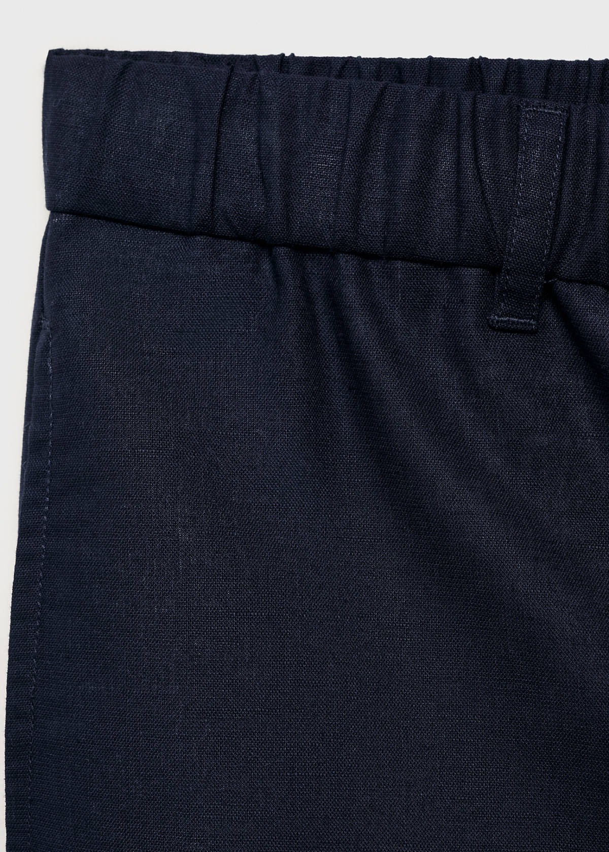 Cotton-linen blend bermuda shorts — Petrol Blue