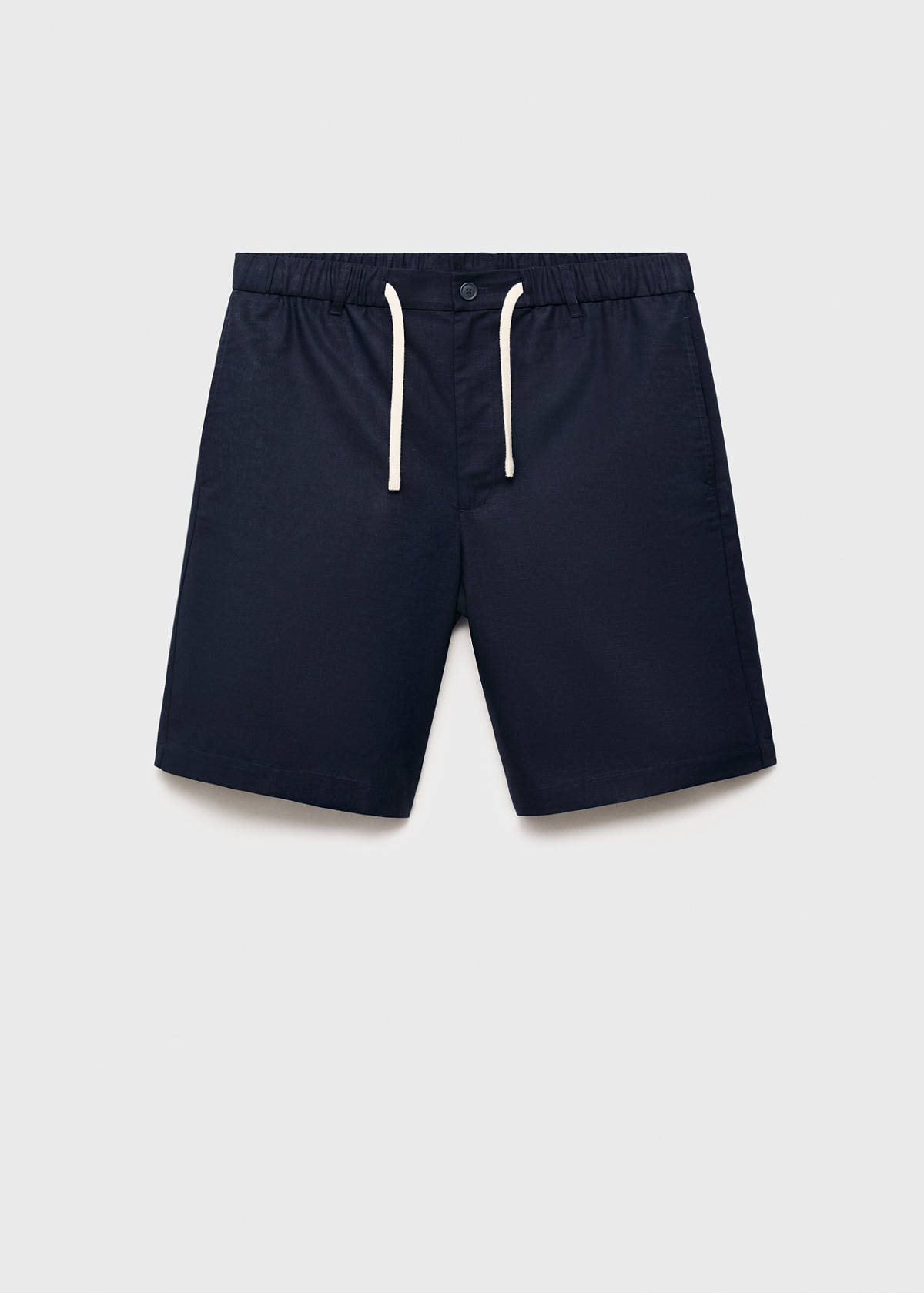Cotton-linen blend bermuda shorts — Petrol Blue