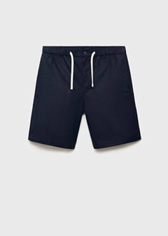 Cotton-linen blend bermuda shorts — Petrol Blue 7