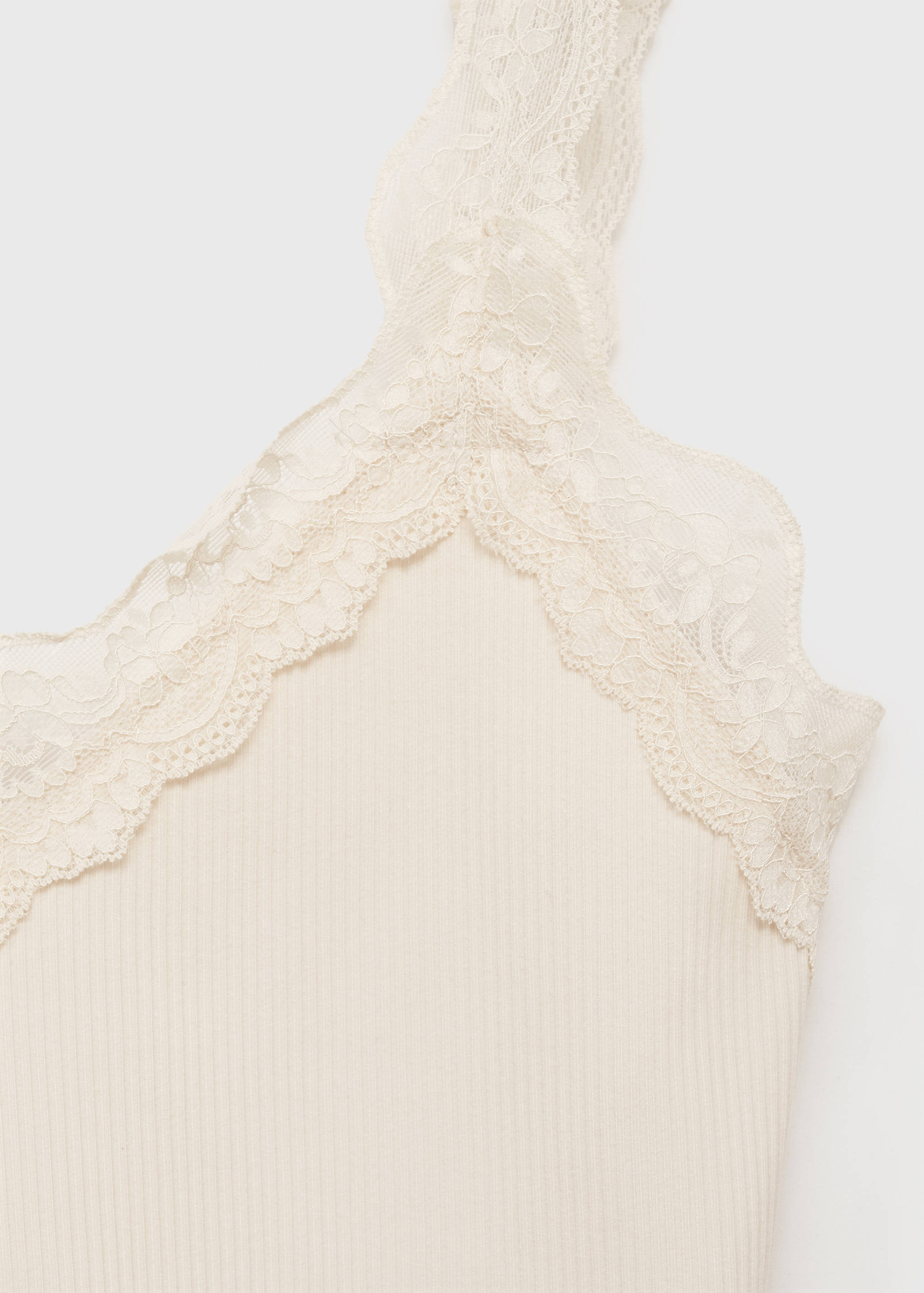 Fitted top with lace neckline - Details of the article 8