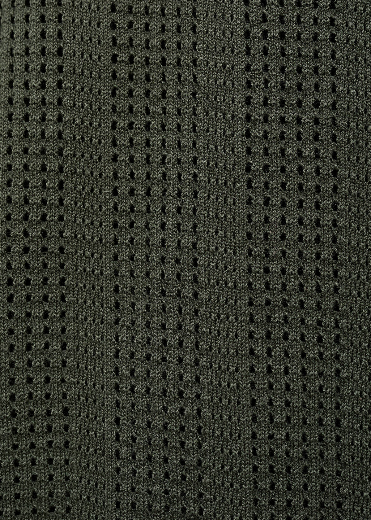 Striped openwork knitted shirt — Khaki