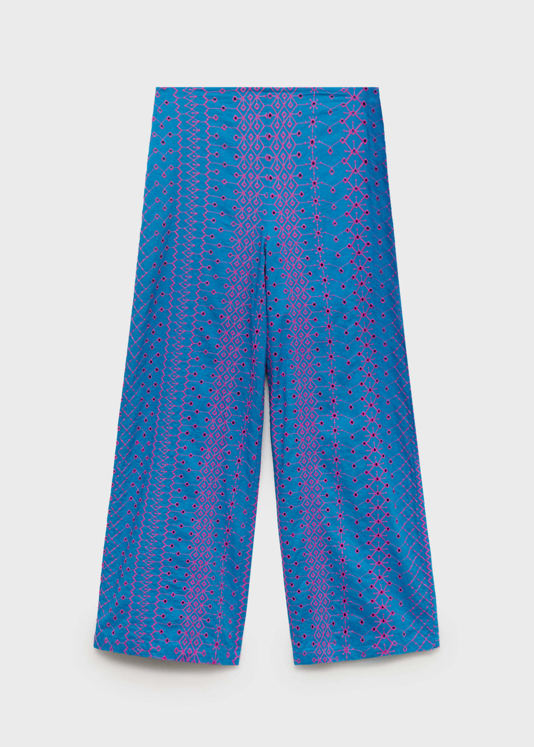 Pants with contrasting Swiss embroidery - Article without model