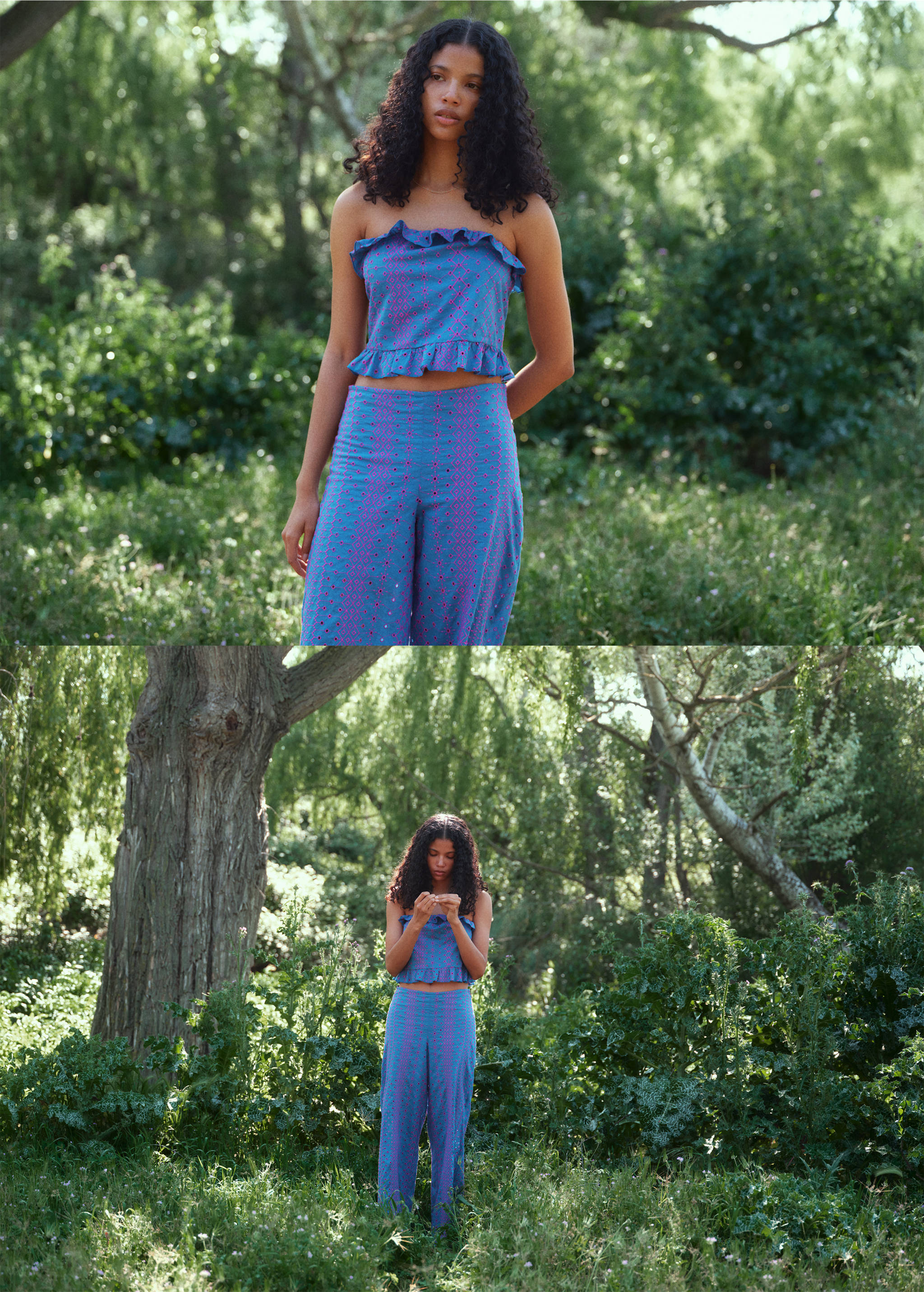Pants with contrasting Swiss embroidery - Details of the article 5