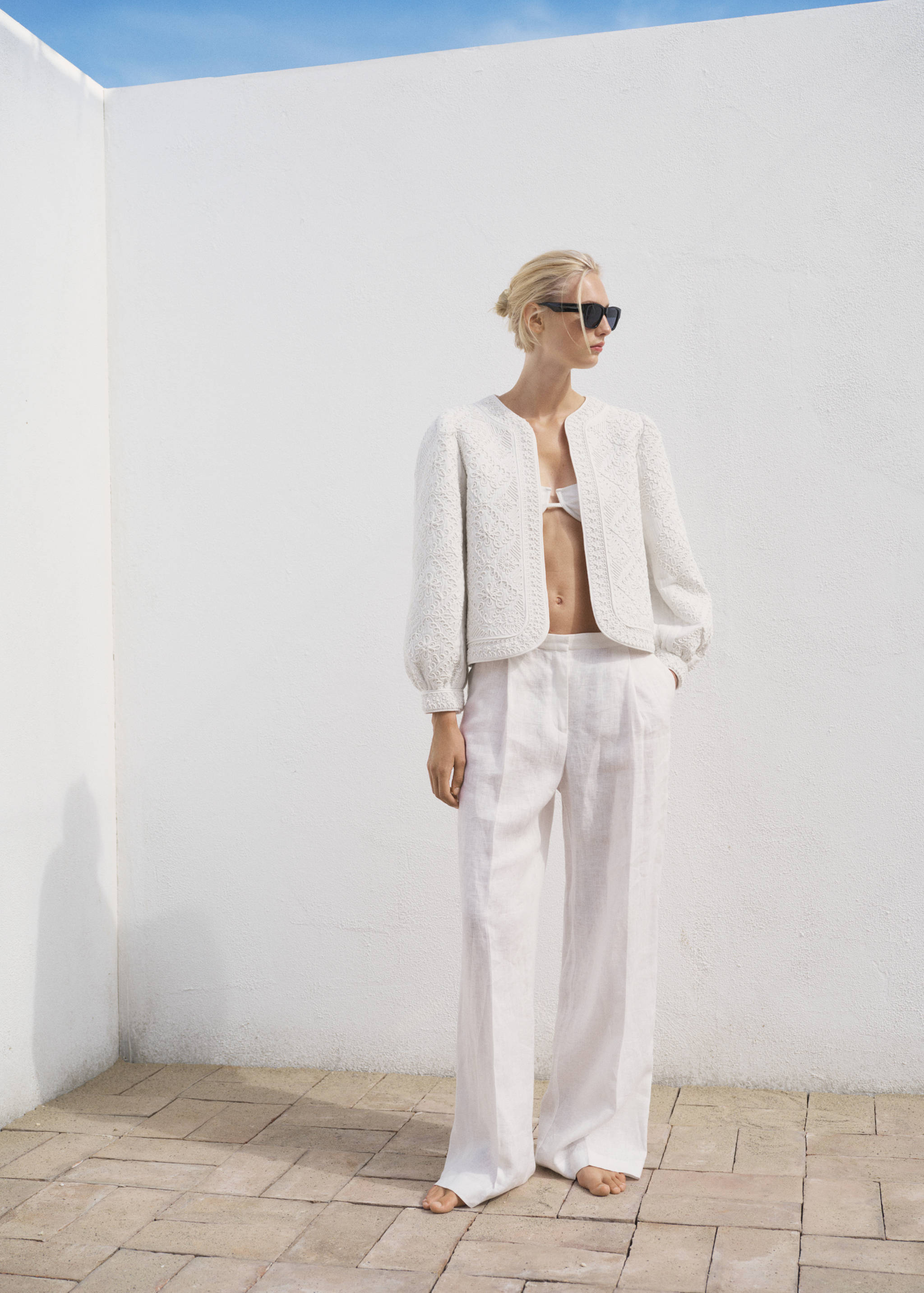 Embroidered cotton jacket - General plane