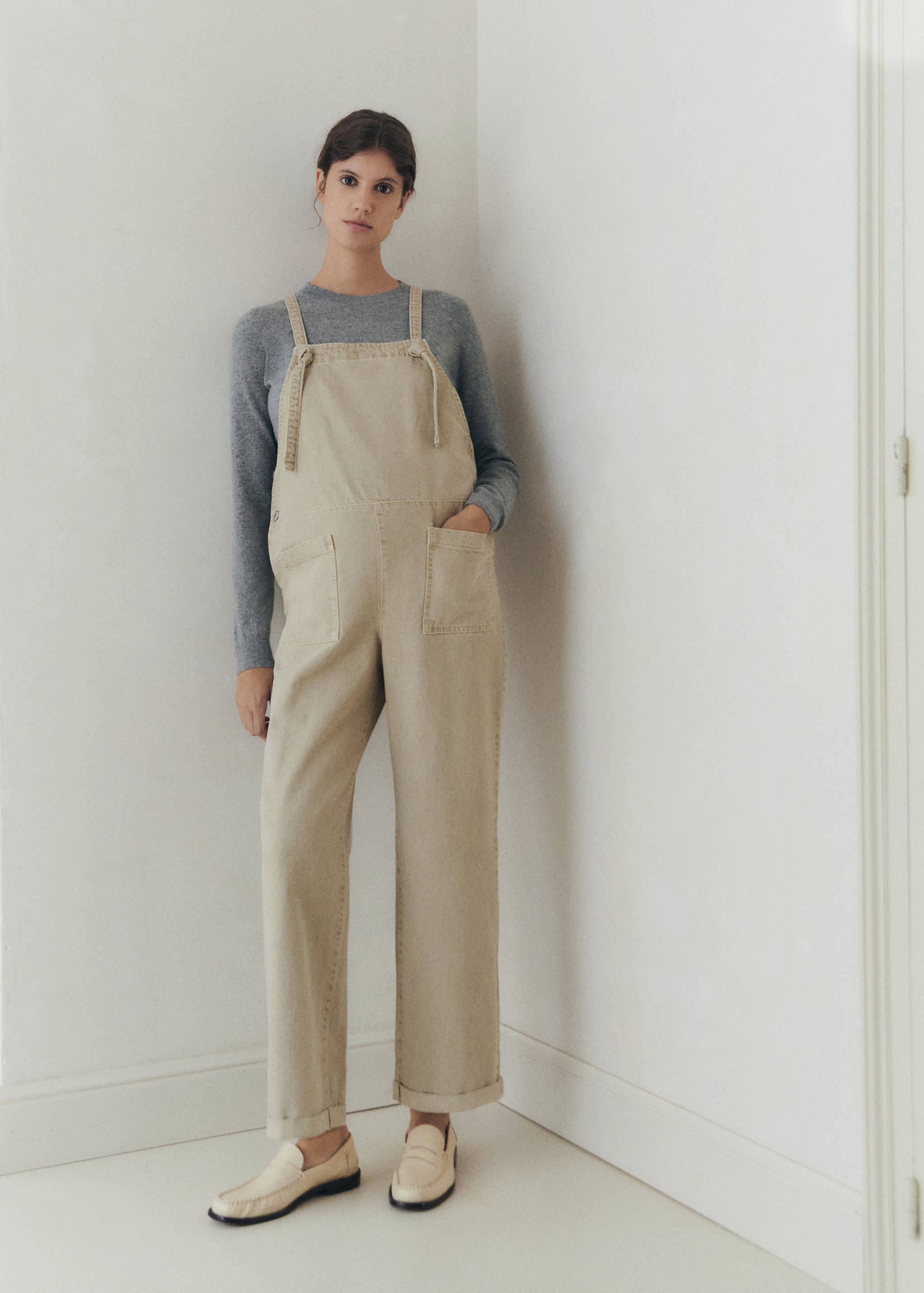Maternity denim dungarees - General plane