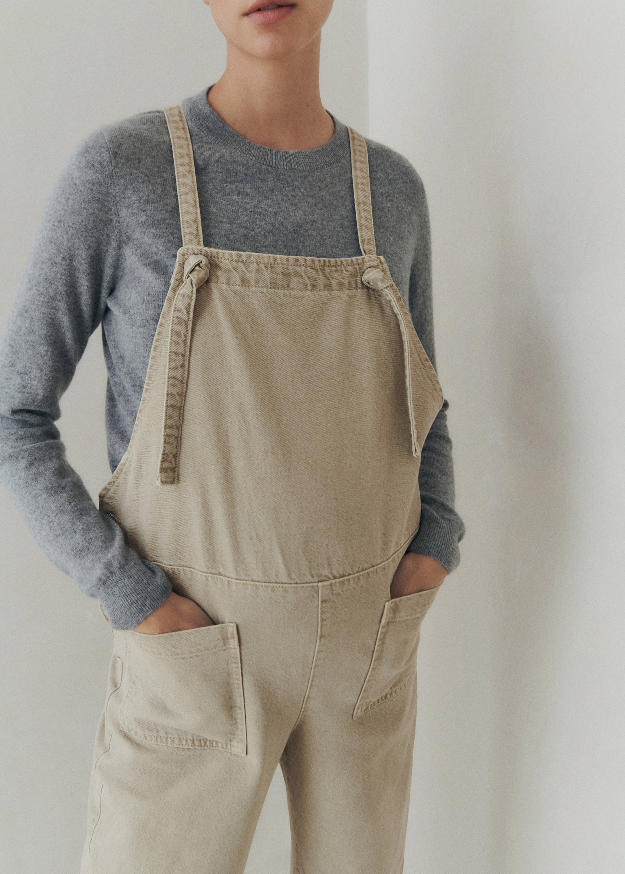 Maternity denim dungarees - Medium plane