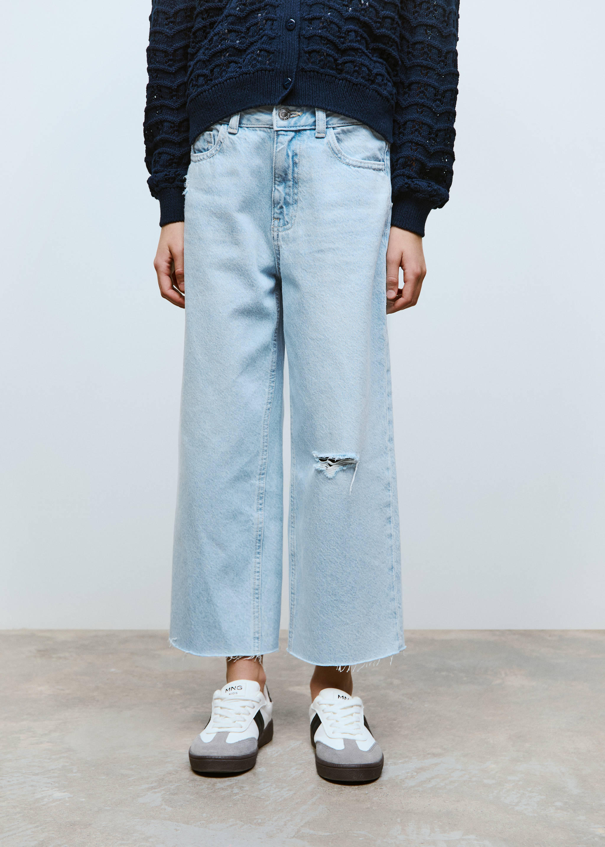 Frayed hem culotte jeans - Details of the article 6
