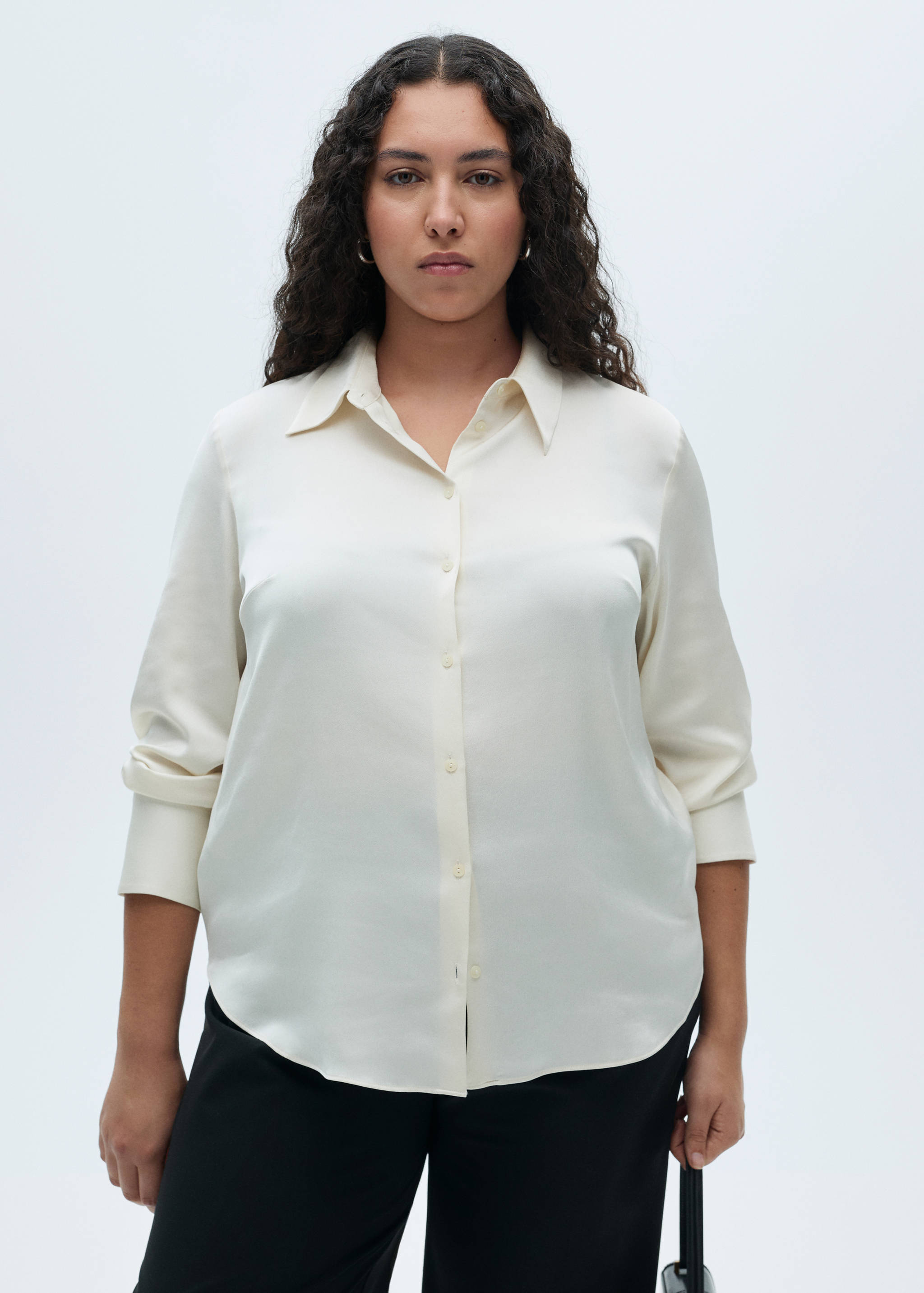 Satin finish flowy shirt - Details of the article 5