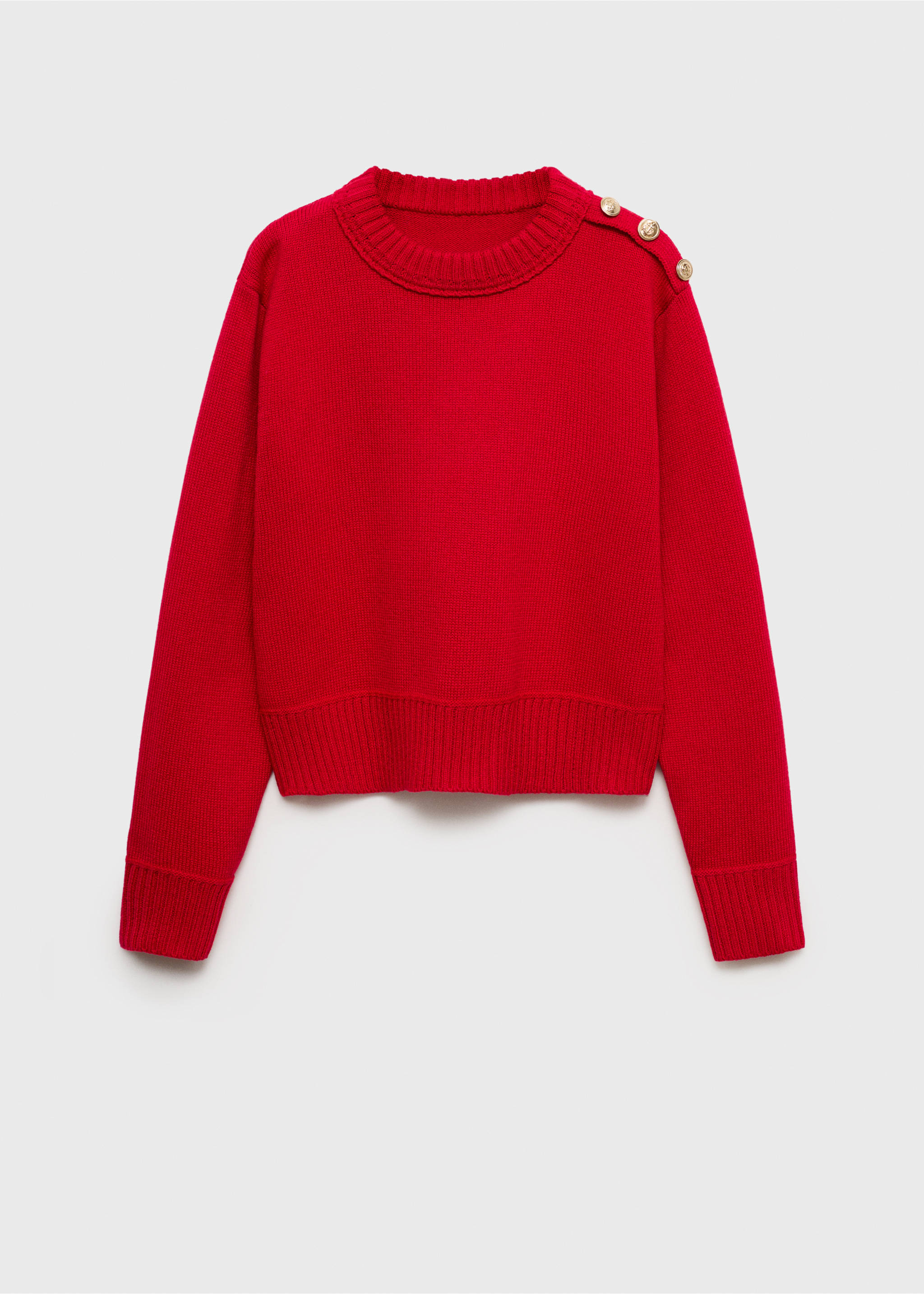 Strickpullover mit Schmuckknöpfen - Artikel ohne Model, Rot. Ref: 87090419-00.