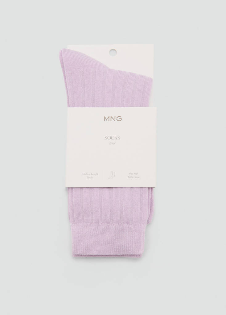 Ribbed wool blend socks — Lilac