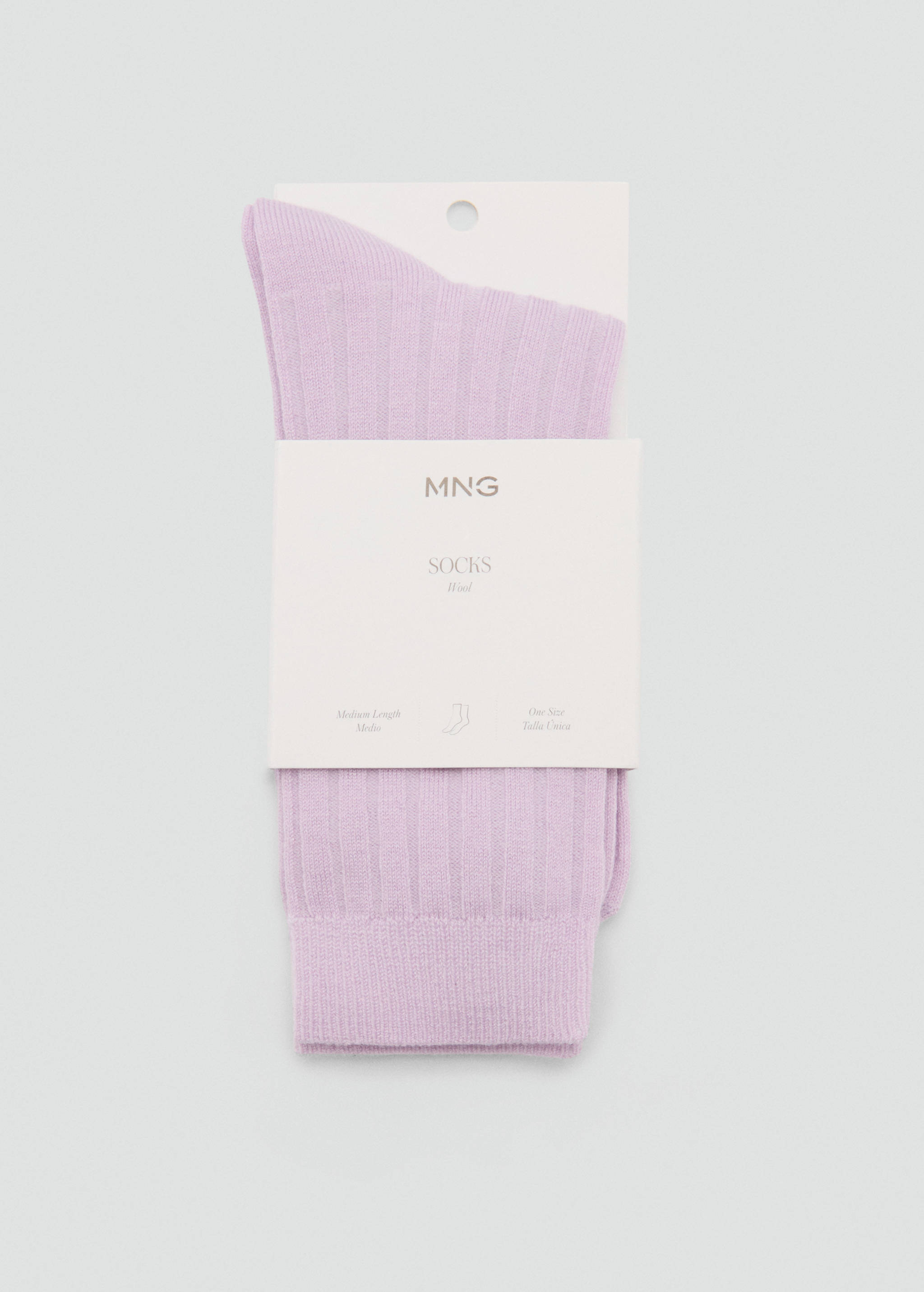 Chaussettes laine mélangée maille côtelée - Plan moyen