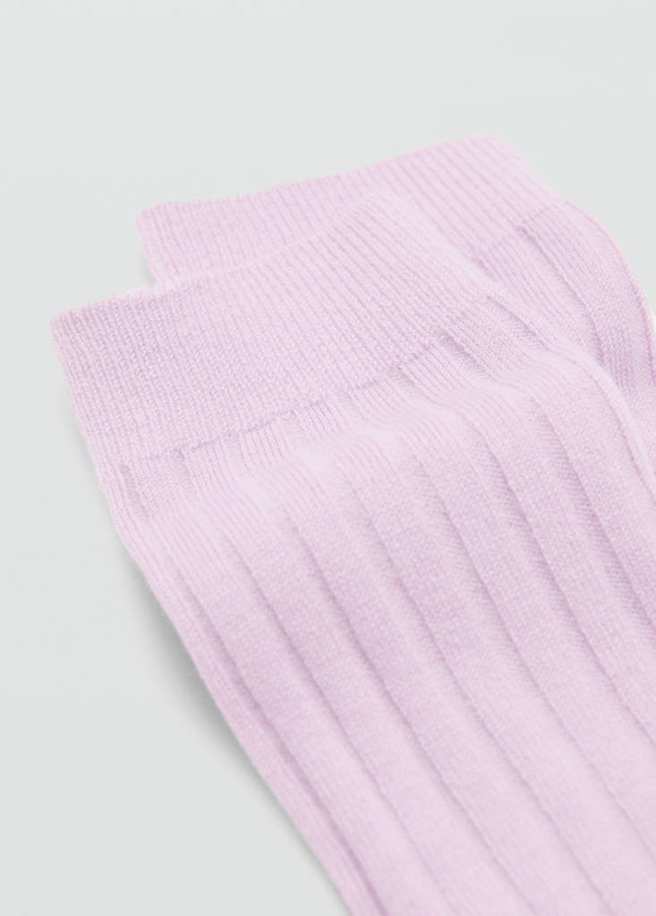 Ribbed wool blend socks — Lilac