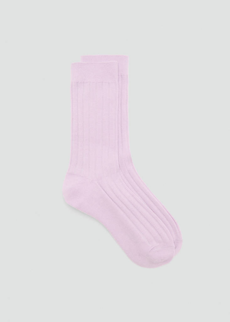 Ribbed wool blend socks — Lilac