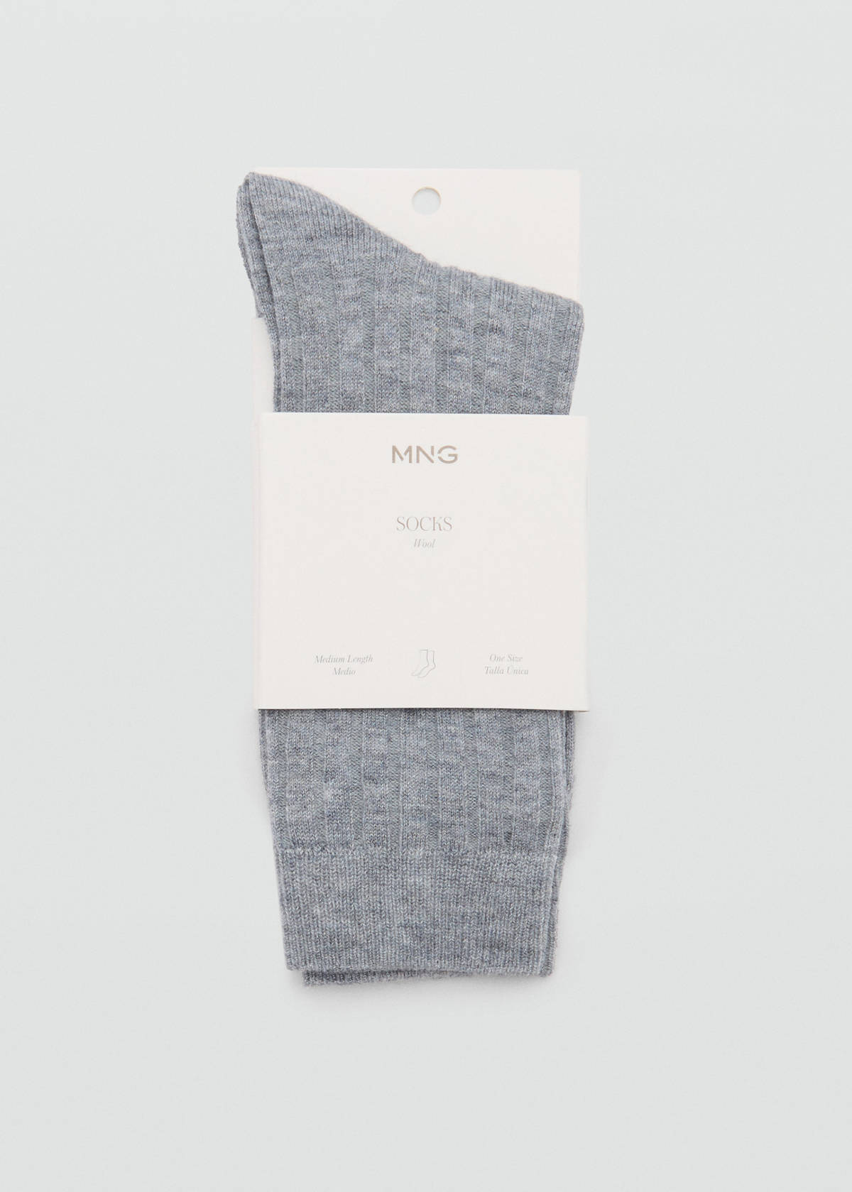 Ribbed wool blend socks — Medium Heather Grey