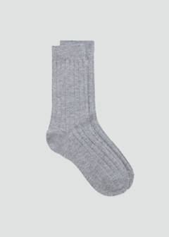 Ribbed wool blend socks — Medium Heather Grey 1