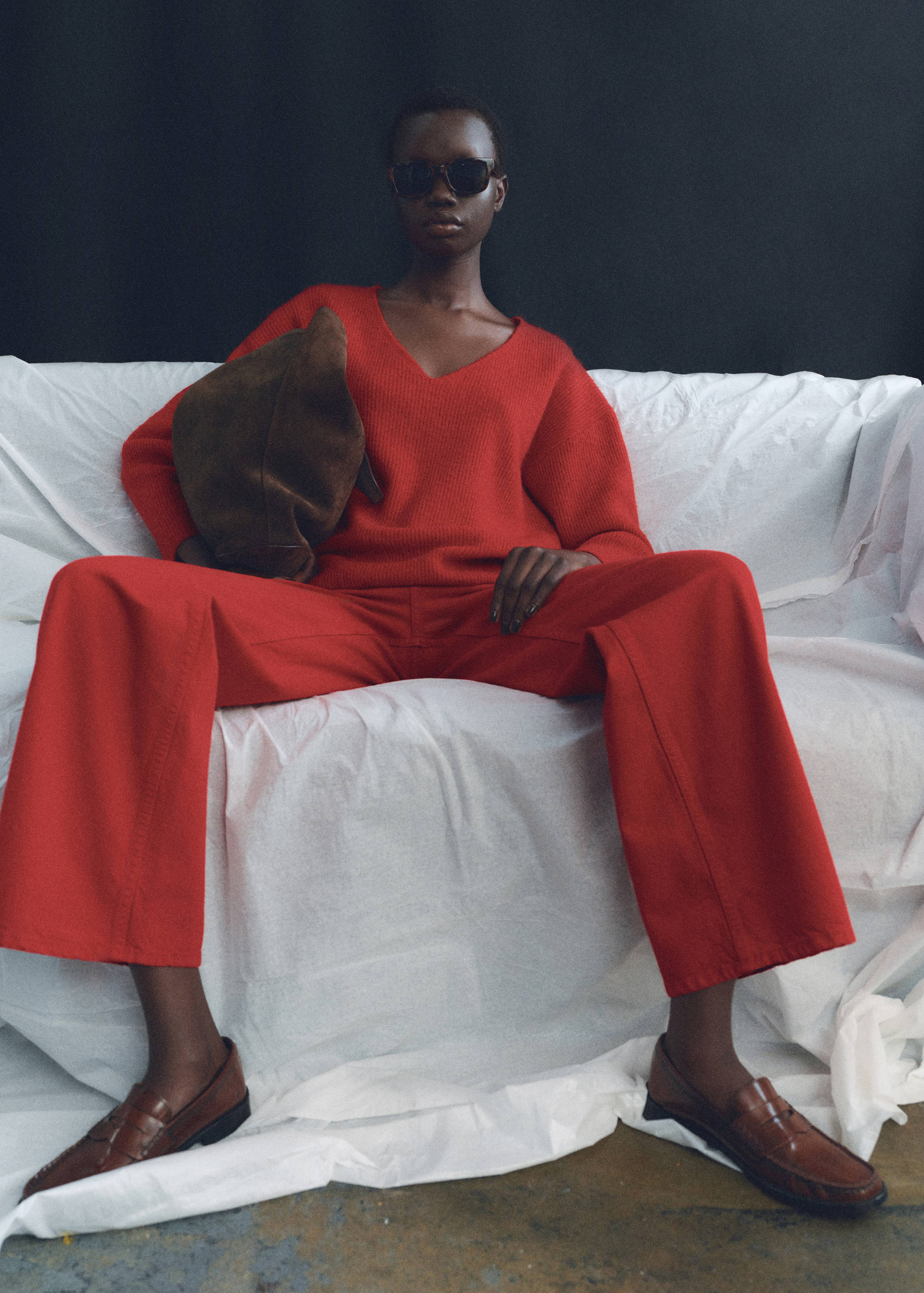 Jersey punto cuello pico - Plano general