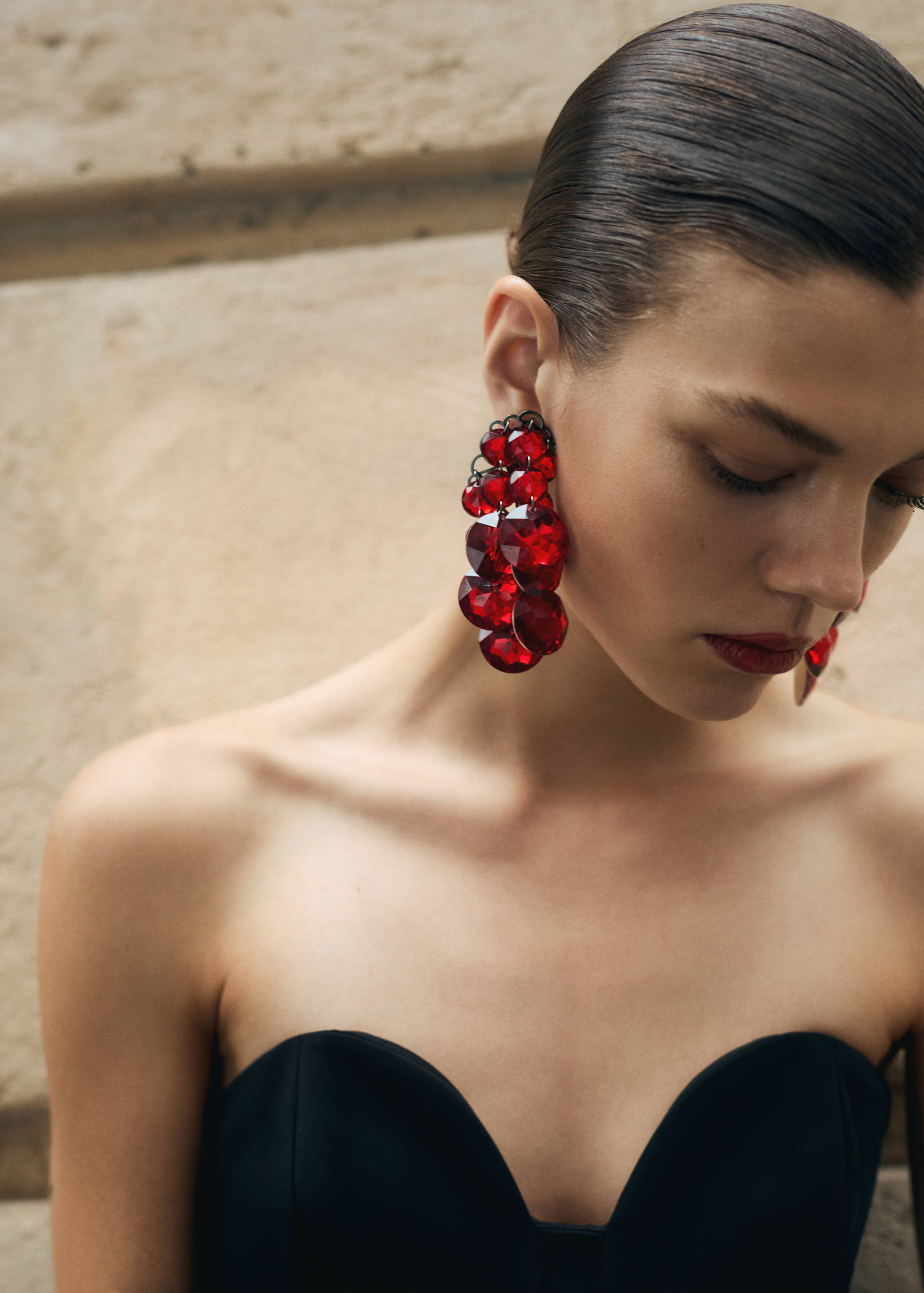 饰珠流苏耳环 - null