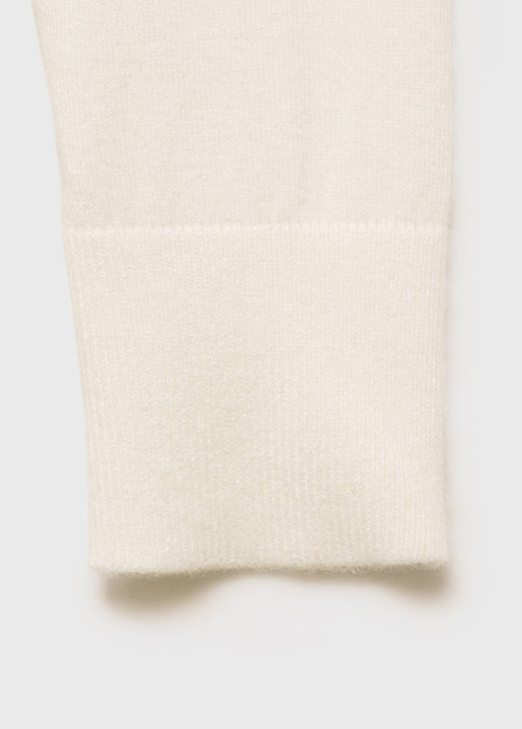 Perkins neck knitted sweater — Ecru