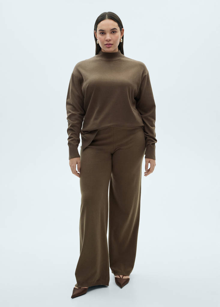Perkins neck knitted sweater — Khaki