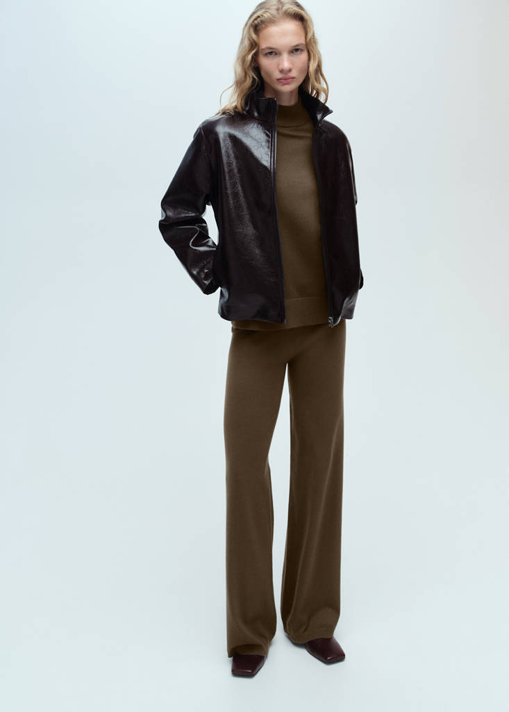 Perkins neck knitted sweater — Khaki