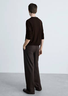 V-neck knitted cardigan — Chocolate 3