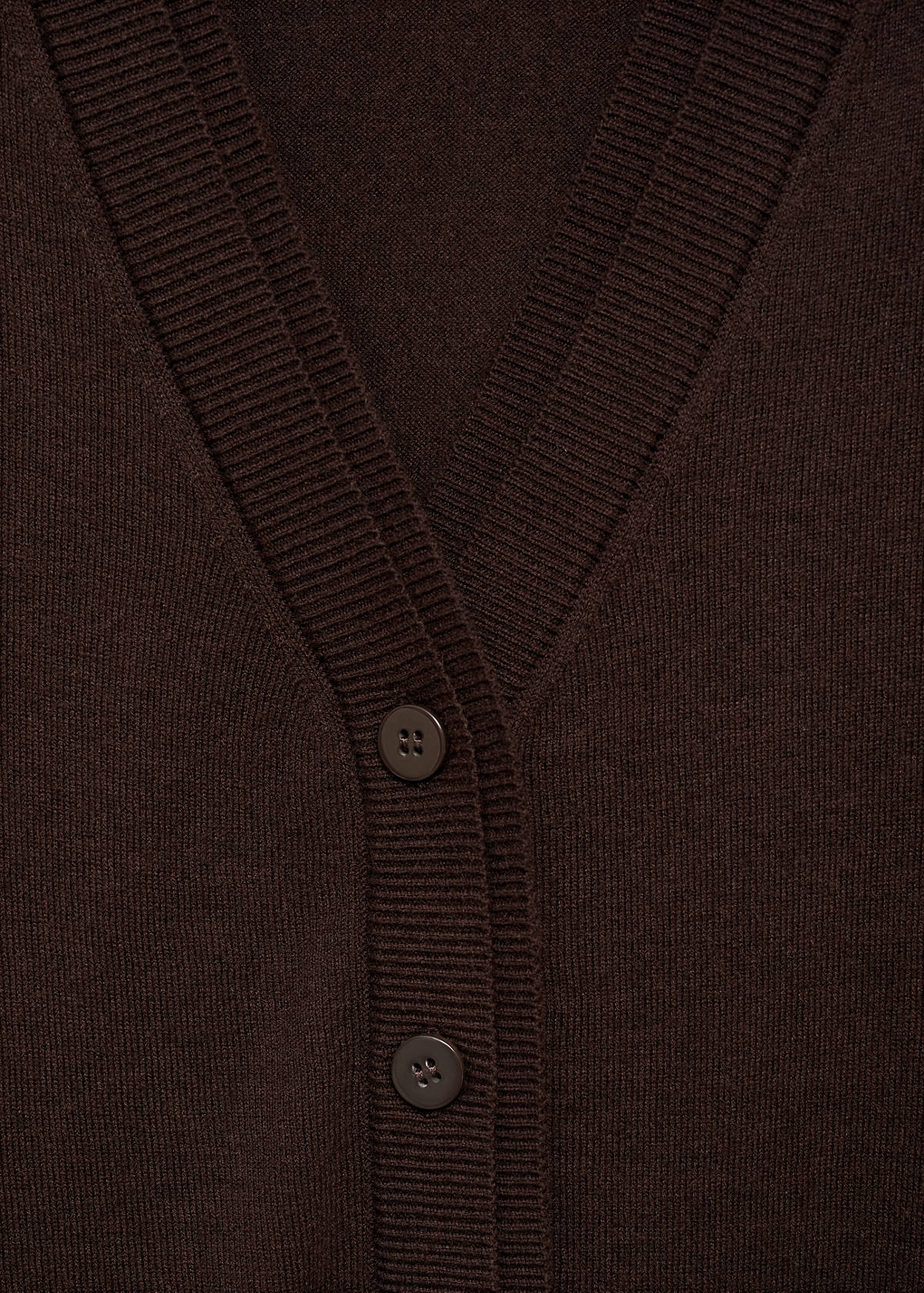 V-neck knitted cardigan — Chocolate